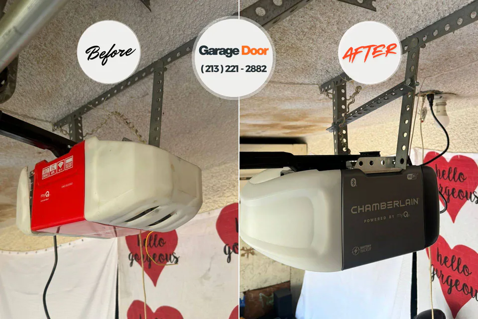 Before and after: garage door repair Zephyrhills South, FL